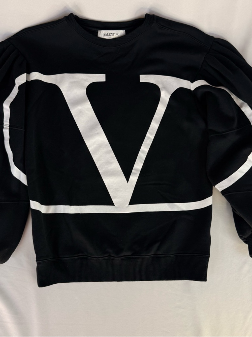 *Rare Valentino V Logo Black & White Power Puff Sweatshirt XS